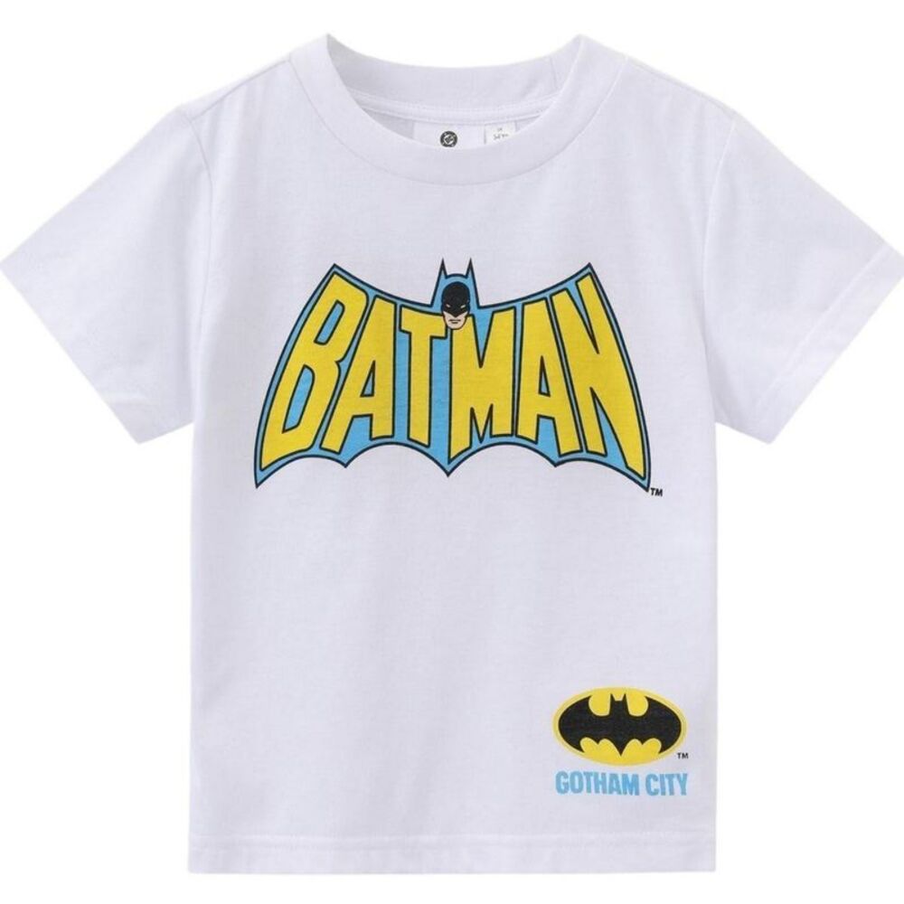 Batman Childrens/Kids Back Print T-Shirt / Black/Yellow